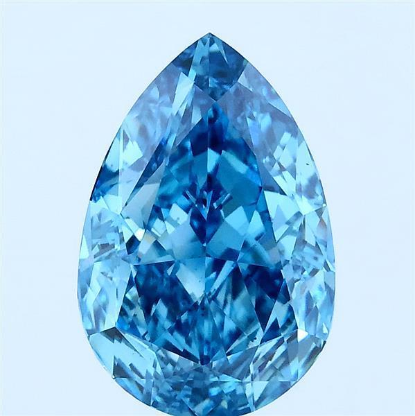 3.15 Ct. Fancy Vivid Blue Pear Lab Grown Diamond