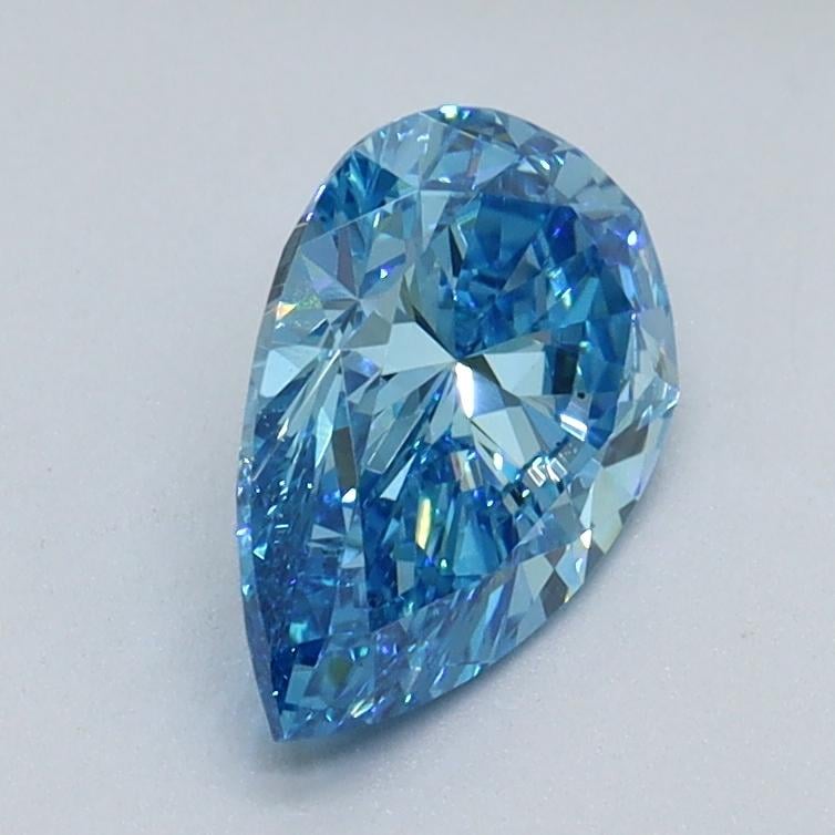 1.02 Ct. Fancy Vivid Malibu Blue Pear Lab Grown Diamond