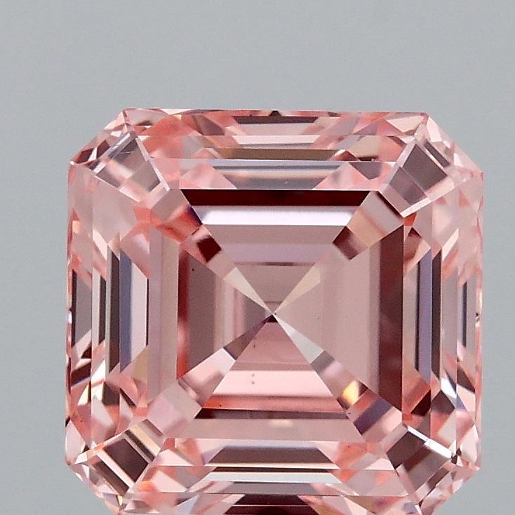 3.06 Ct. Fancy Vivid Pink Asscher Lab Grown Diamond