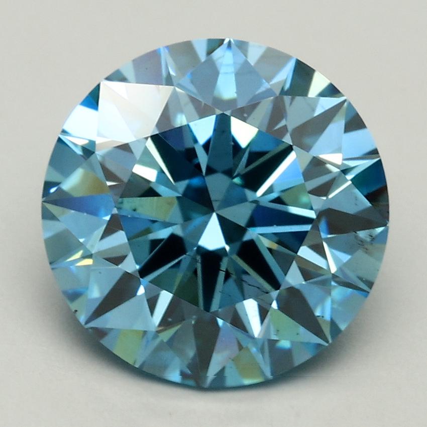 2.61 Ct. Fancy Vivid Blue Round Lab Grown Diamond