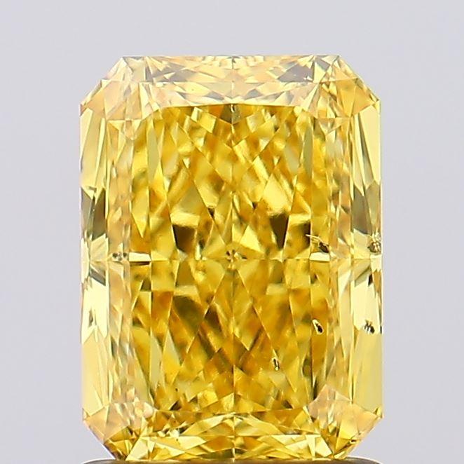 1.55 Ct. Fancy Vivid  Yellow Radiant Lab Grown Diamond
