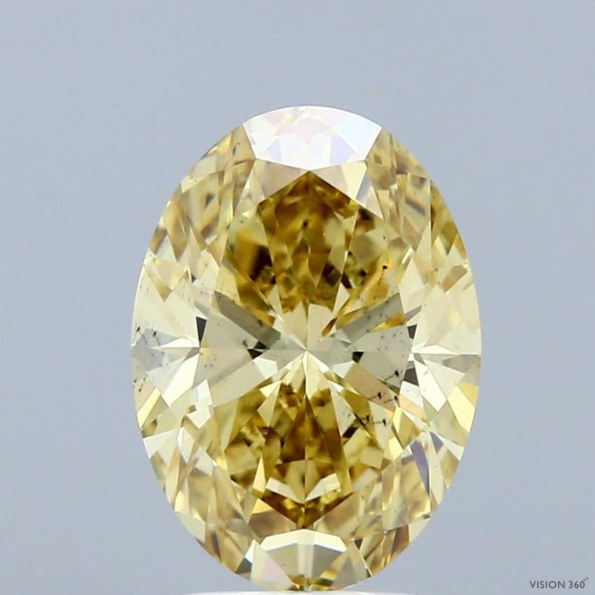 3.00 Ct. Fancy Intense Yellow Oval Lab Grown Diamond