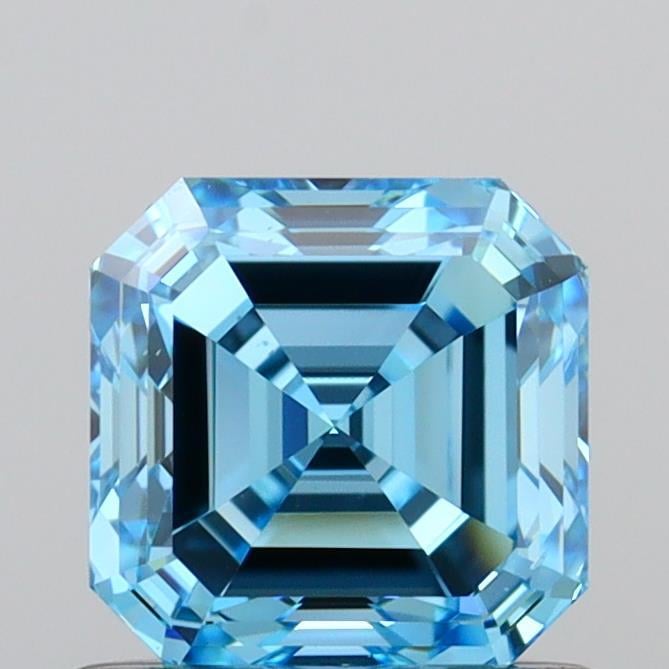 1.00 Ct. Fancy Vivid Blue Asscher Lab Grown Diamond