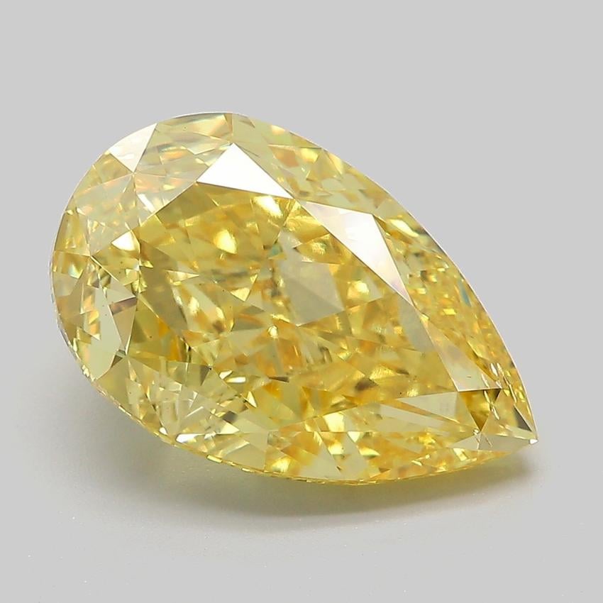 6.05 Ct. Fancy Vivid Yellow Pear Lab Grown Diamond