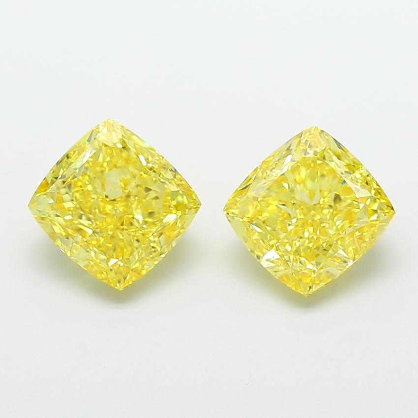 3.01 Ct. Fancy Vivid  Yellow Cushion Lab Grown Diamond