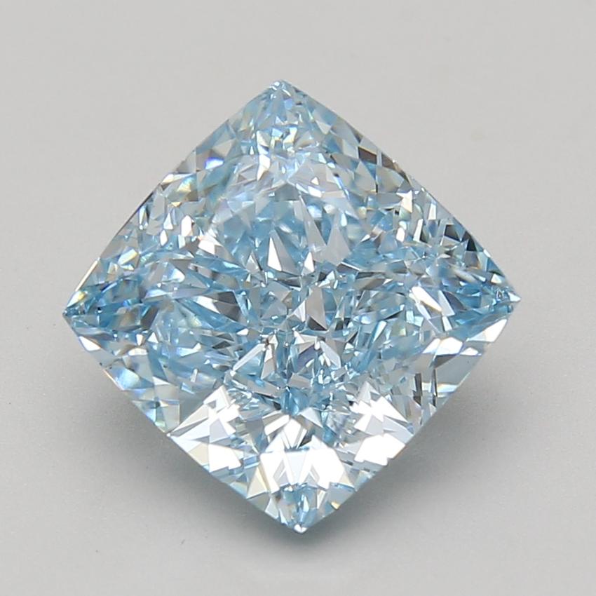 5.08 Ct. Fancy Vivid Blue Cushion Lab Grown Diamond