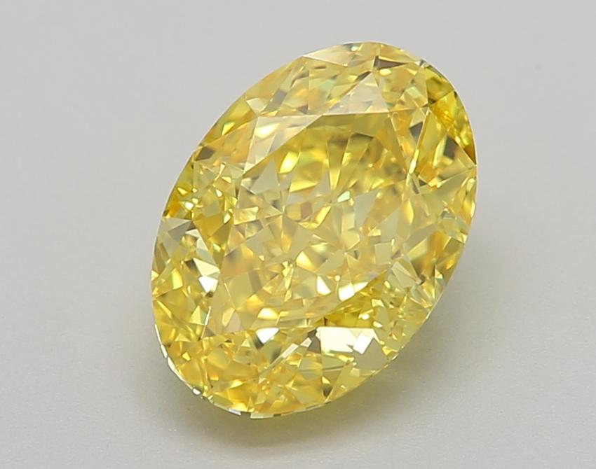 2.55 Ct. Fancy Vivid Yellow Oval Lab Grown Diamond