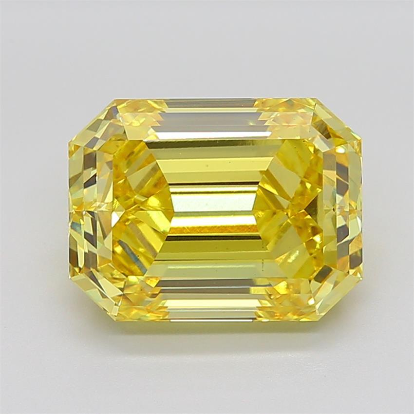9.27 Ct. Fancy Vivid Yellow Emerald Lab Grown Diamond