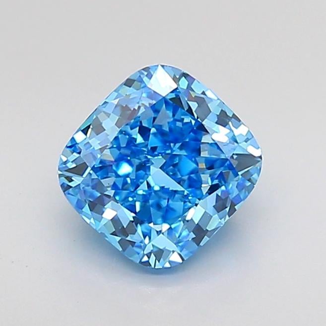 1.71 Ct. Fancy Vivid Blue Cushion Lab Grown Diamond