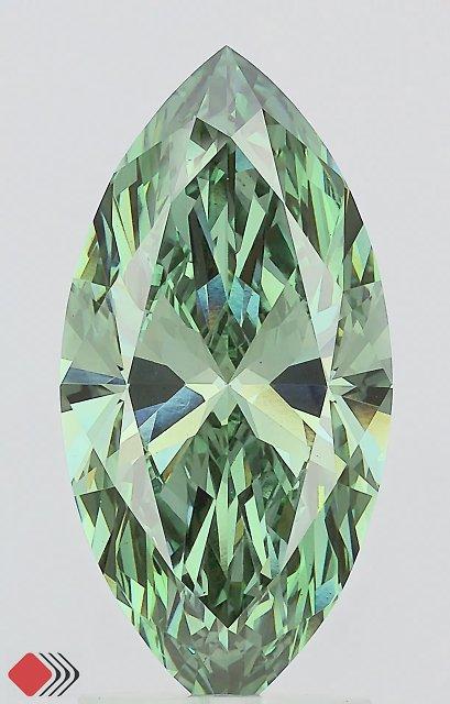 2.51 Ct. Fancy Vivid Green Marquise Lab Grown Diamond