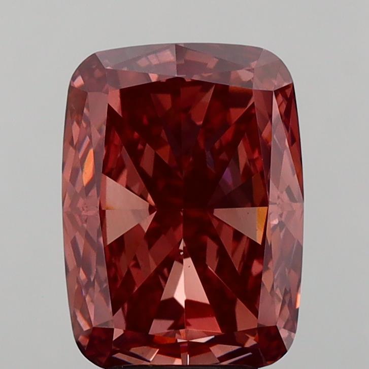 5.21 Ct. Fancy Deep Brownish Pink Cushion Lab Grown Diamond
