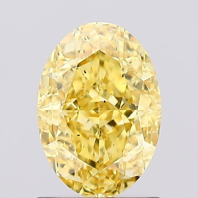 1.21 Ct. Fancy Vivid  Yellow Oval Lab Grown Diamond