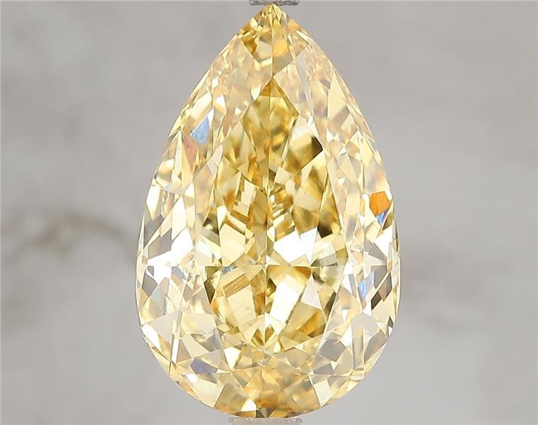 6.55 Ct. Fancy Vivid Yellow Pear Lab Grown Diamond