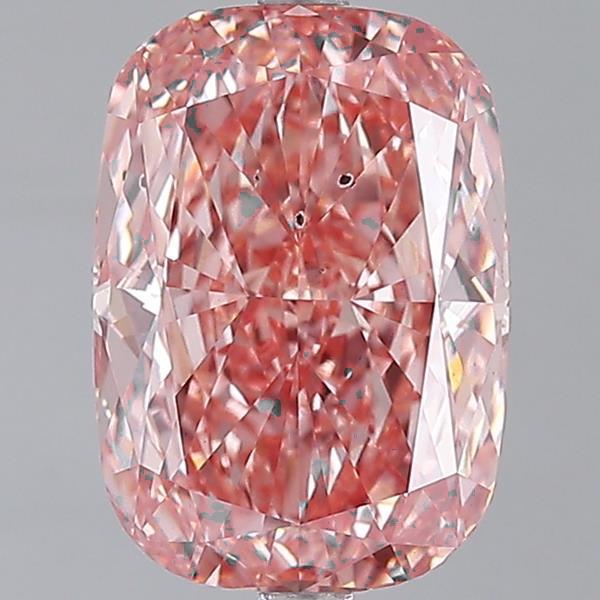 7.09 Ct. Fancy Vivid Pink Cushion Lab Grown Diamond