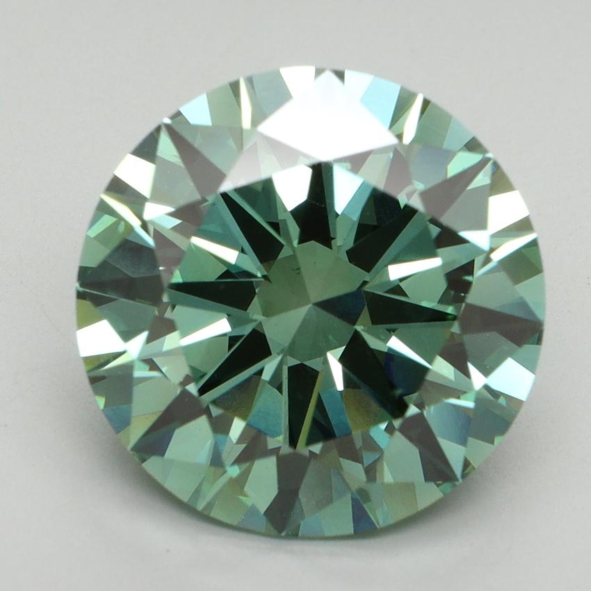 7.01 Ct. Fancy Vivid Pacific Green Round Lab Grown Diamond