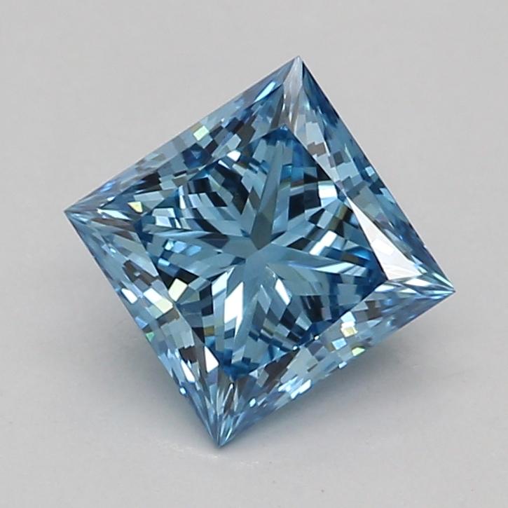 0.57 Ct. Fancy Vivid Blue Princess Lab Grown Diamond
