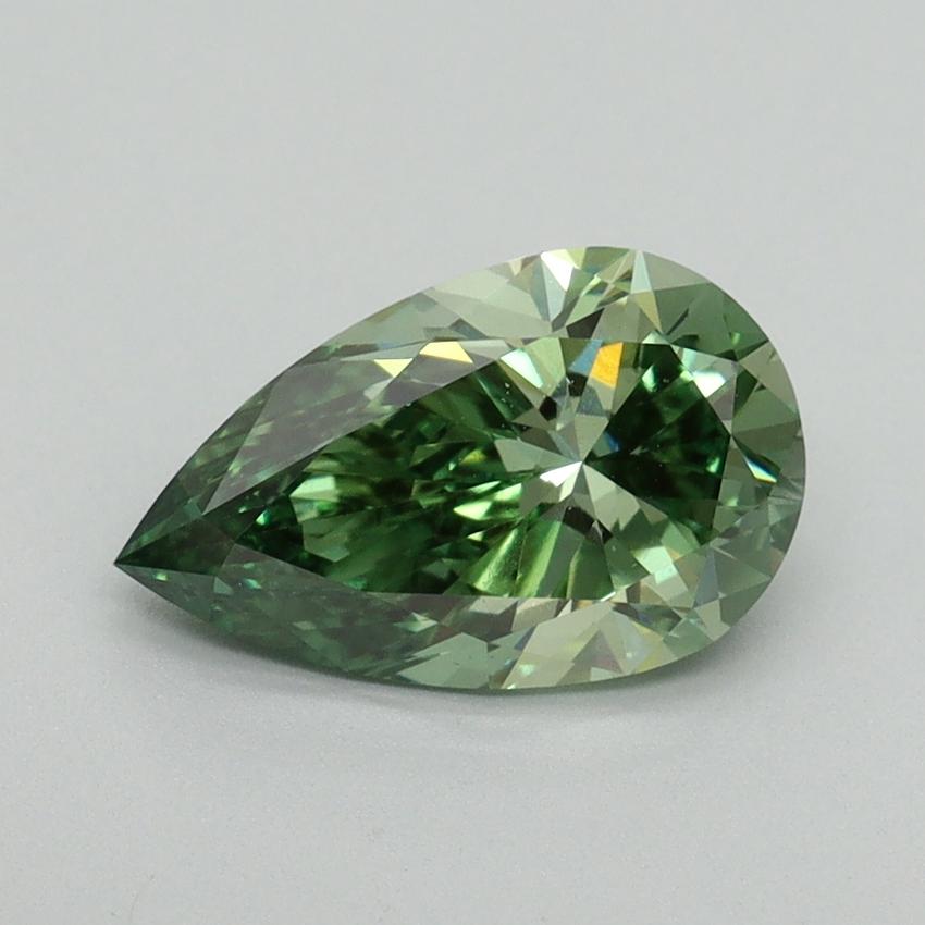 1.56 Ct. Fancy Vivid Green Pear Lab Grown Diamond