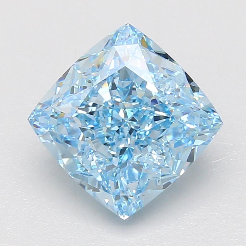 4.11 Ct. Fancy Vivid Blue Cushion Lab Grown Diamond