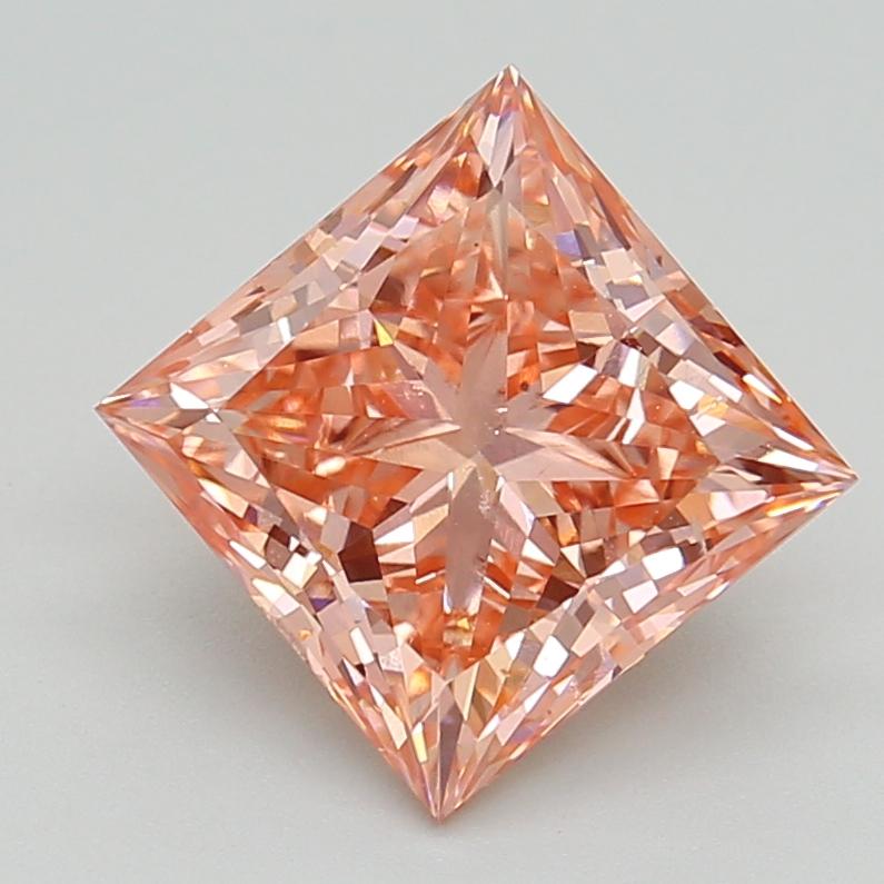 3.14 Ct. Fancy Vivid Pink Princess Lab Grown Diamond