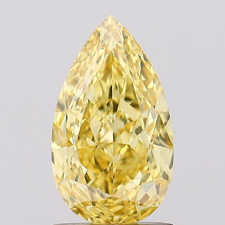 1.38 Ct. Fancy Vivid Yellow Pear Lab Grown Diamond