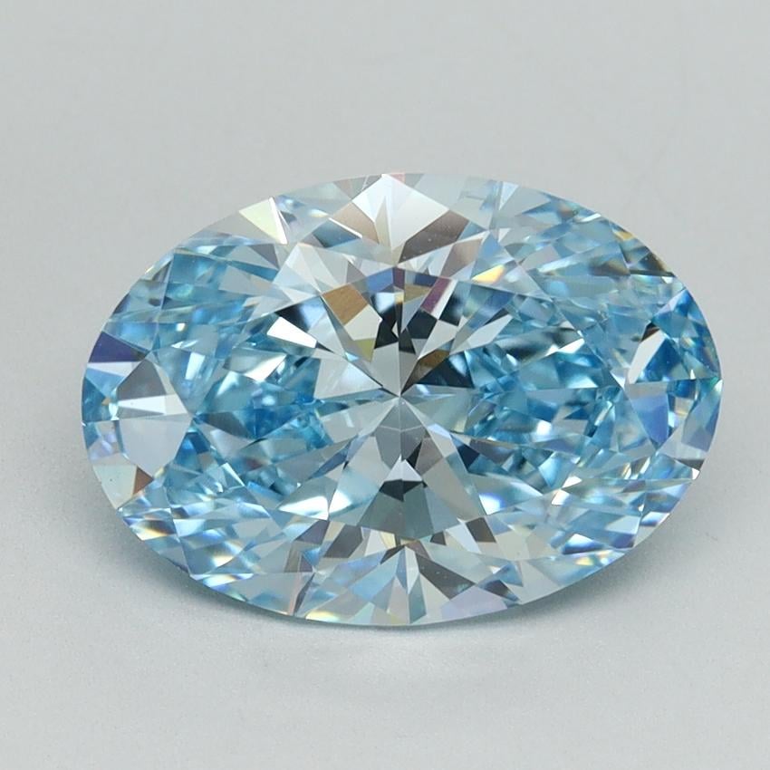 3.07 Ct. Fancy Vivid Blue Oval Lab Grown Diamond