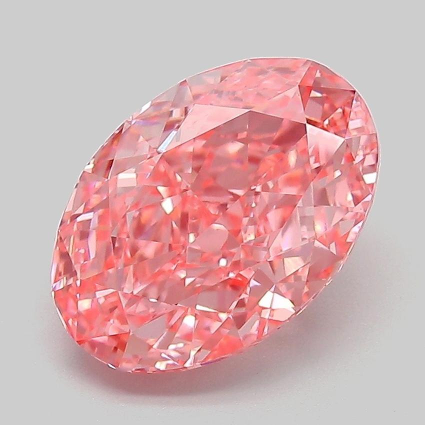 3.05 Ct. Fancy Vivid Pink Oval Lab Grown Diamond