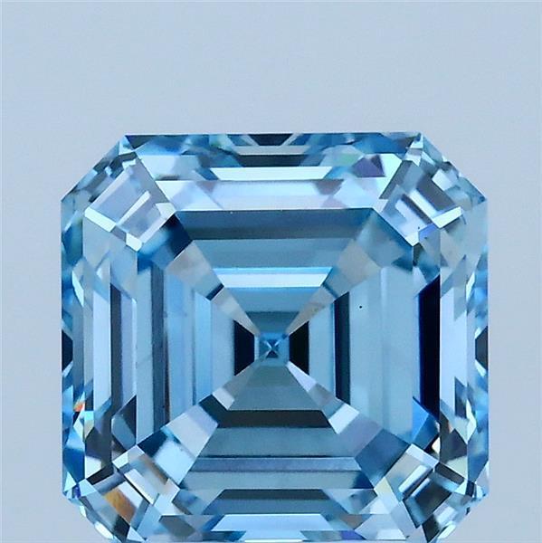 3.01 Ct. Fancy Vivid Blue Asscher Lab Grown Diamond