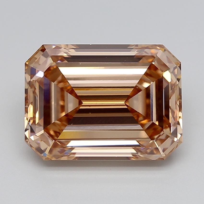 7.40 Ct. Light  Brown Emerald Lab Grown Diamond