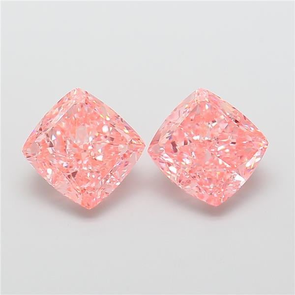 4.09 Ct. Fancy Vivid Pink Cushion Lab Grown Diamond