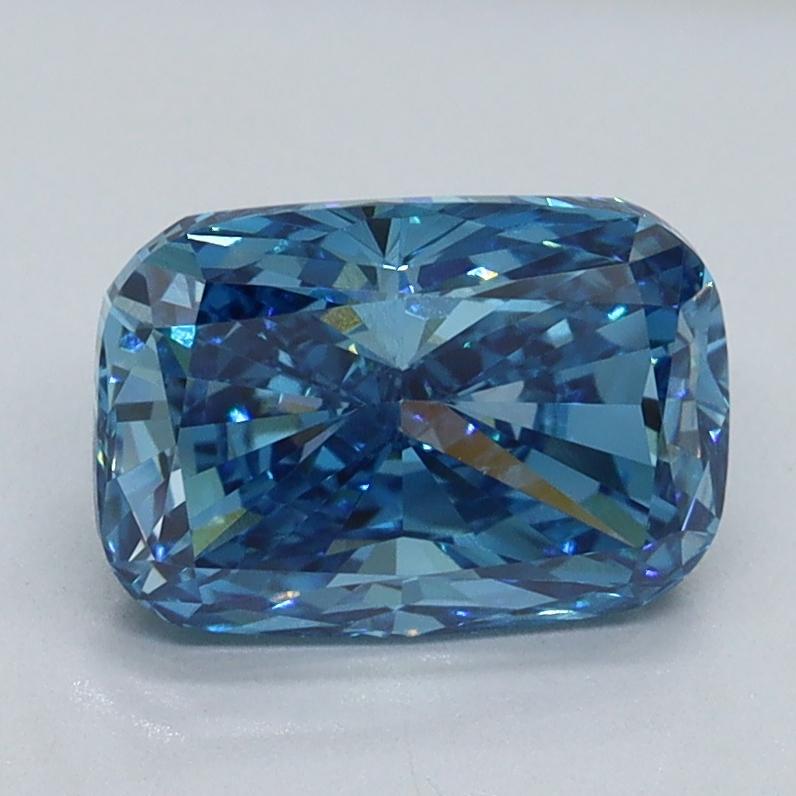 1.74 Ct. Fancy Vivid Malibu Blue Cushion Lab Grown Diamond