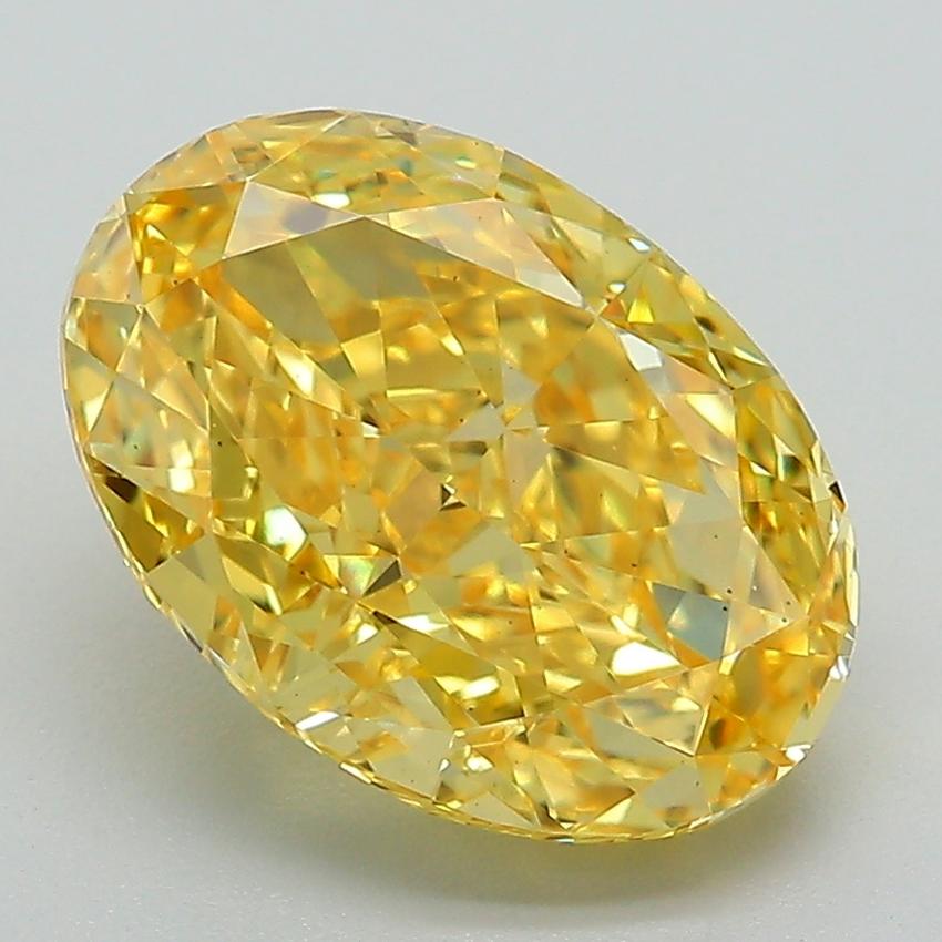 3.65 Ct. Fancy Vivid Yellow Oval Lab Grown Diamond