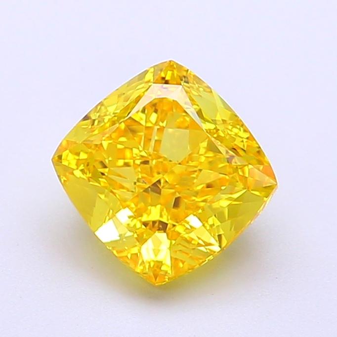 1.81 Ct. Fancy Vivid Yellow Cushion Lab Grown Diamond