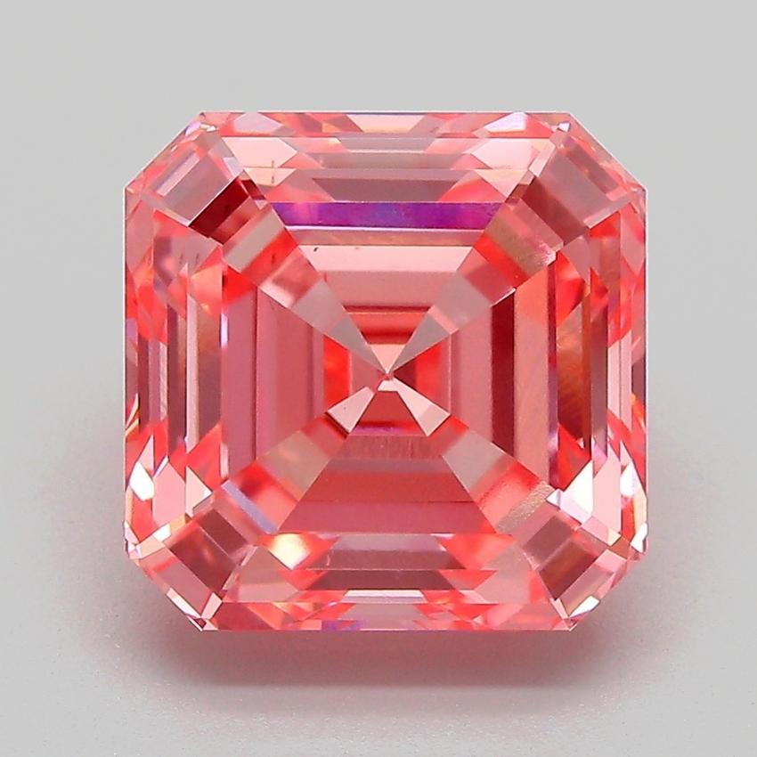 5.02 Ct. Fancy Vivid Pink Asscher Lab Grown Diamond
