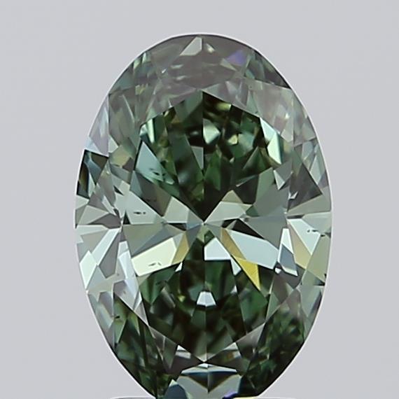 2.01 Ct. Fancy Vivid Green Oval Lab Grown Diamond