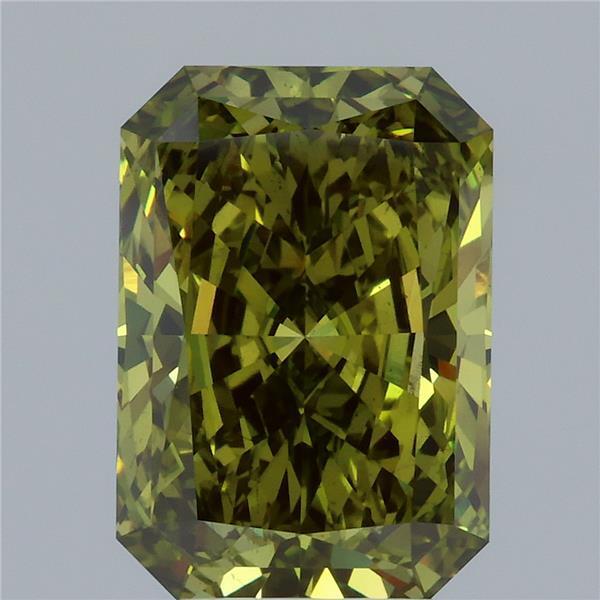 4.49 Ct. Fancy Vivid Green Radiant Lab Grown Diamond