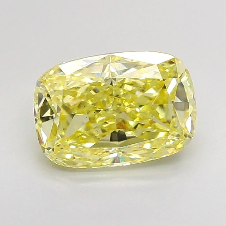 3.08 Ct. Fancy Intense None Yellow Cushion Lab Grown Diamond