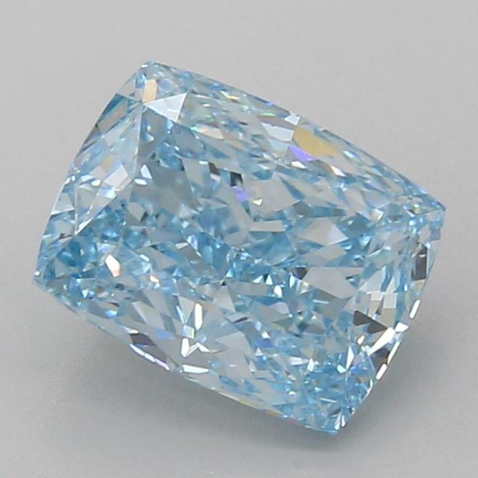3.03 Ct. Fancy Vivid Blue Cushion Lab Grown Diamond
