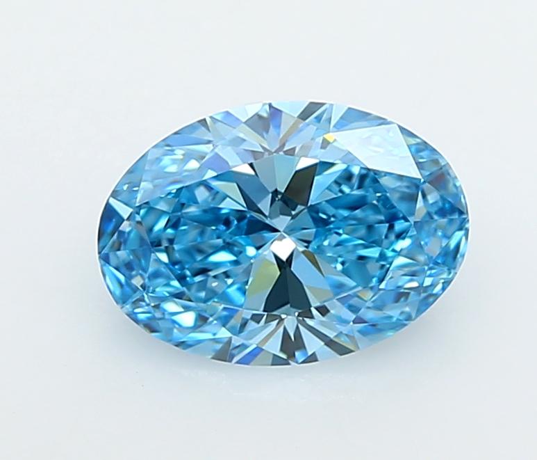 1.55 Ct. Fancy Vivid  Blue Oval Lab Grown Diamond
