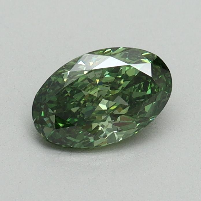 0.58 Ct. Fancy Vivid Green Oval Lab Grown Diamond