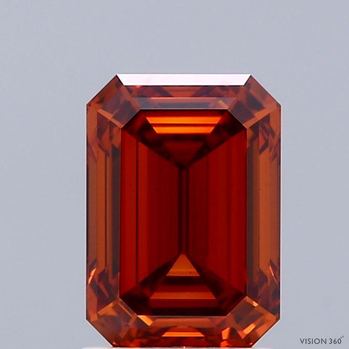 2.01 Ct. Fancy Vivid  Orange Emerald Lab Grown Diamond