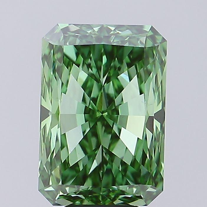 7.06 Ct. Fancy Vivid Green Radiant Lab Grown Diamond