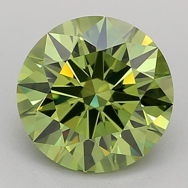 1.52 Ct. Fancy Vivid Green Round Lab Grown Diamond