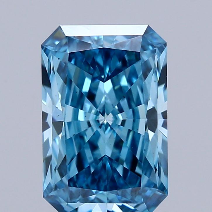 1.38 Ct. Fancy Vivid Blue Radiant Lab Grown Diamond