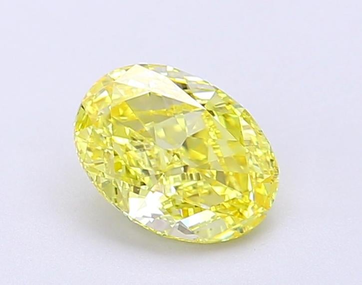 1.0 Ct. Fancy Vivid Yellow Oval Lab Grown Diamond