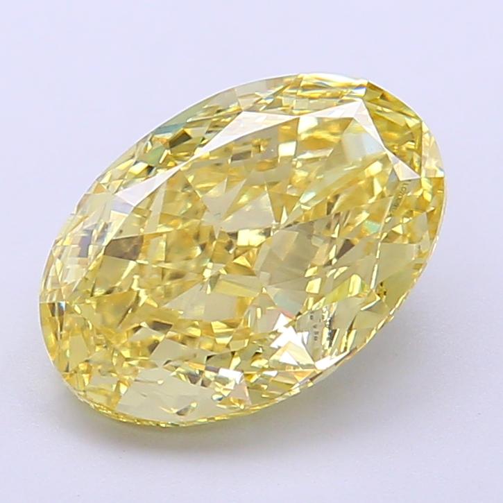 3.04 Ct. Fancy Intense  Yellow Oval Lab Grown Diamond