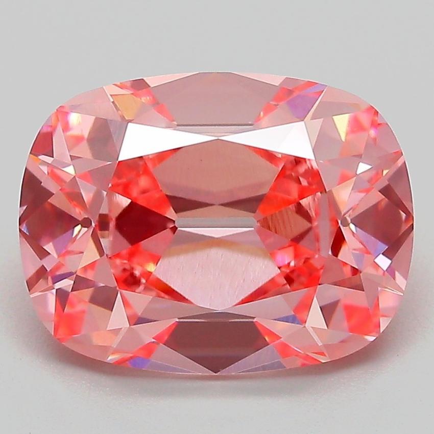 4.05 Ct. Fancy Vivid Pink Cushion Lab Grown Diamond