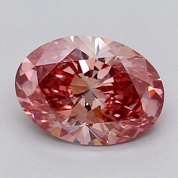 3.01 Ct. Fancy Vivid  Pink Oval Lab Grown Diamond