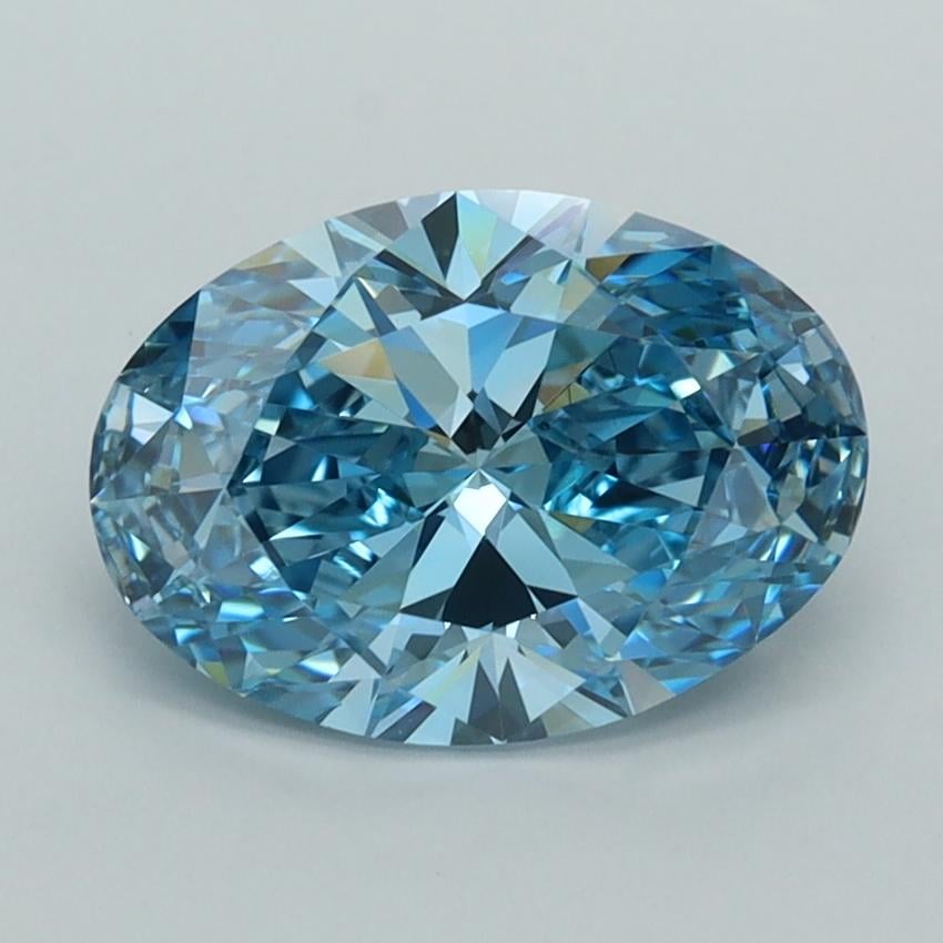 2.02 Ct. Fancy Vivid  Blue Oval Lab Grown Diamond
