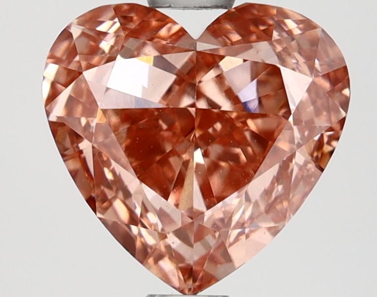 1.68 Ct. Fancy Vivid Brownish Pink Heart Lab Grown Diamond