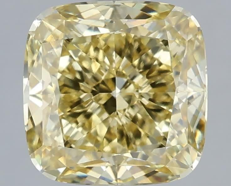 3.57 Ct. Fancy Yellow Cushion Lab Grown Diamond